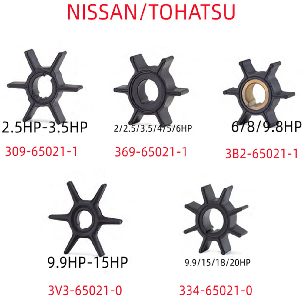 

Boat Engine Water Pump Impeller For Nissan/Tohatsu 2HP-20HP 309-65021-1 369-65021-1 3B2-65021-1 3V3-65021-0 334-65021-0