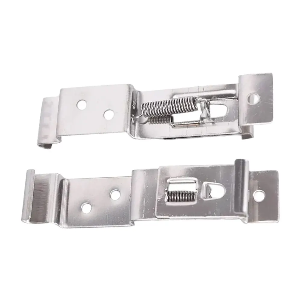 2 PCS Rectangular Car License Plate Spring Loaded Stainless Steel Bracket Cars Frame Holder Clamps Trailer Number Plate Clips image 3