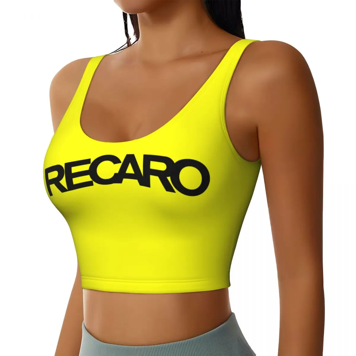 Custom Recaros Logo Sports Bra for Women High Impact Workout Yoga Crop Top