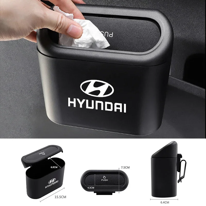 سلة مهملات السيارة معلقة صندوق تخزين السيارات اكسسوارات السيارات الداخلية لشركة هيونداي سانتا في سوناتا سولاريس أزيرا كريتا I30 توكسون IX35