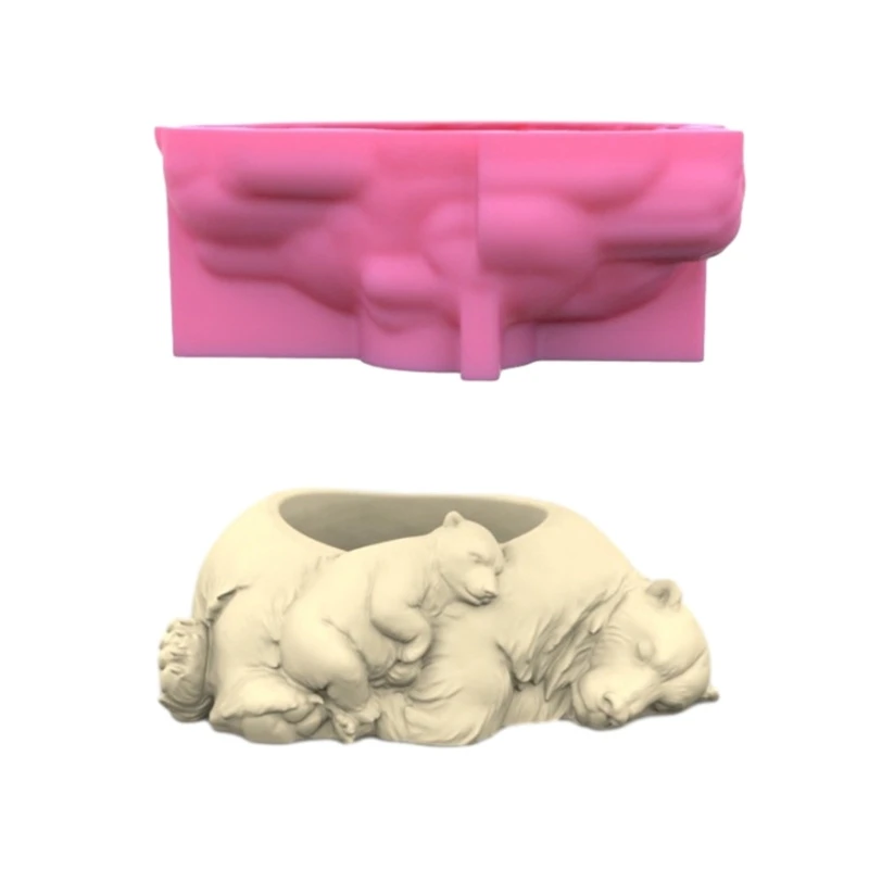 

DIY Flowerpot Silicone Mold Sleeping Animal Shaped Concrete Moulds DIY Flowerpots Molds Cements Mould Silicone Material