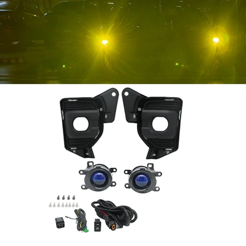 Car Front Bumper Fog Lights Assembly Yellow Light LED Fog Lights Low Beam High Beam For Toyota Hiace 2014-2019 Fog Light