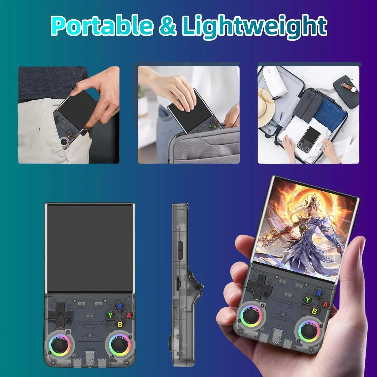 ريترو R36 الترا وحدة تحكم ألعاب فيديو محمولة شاشة IPS 128 جيجابايت ألعاب مشغل الجيب المحمول نظام لينكس R36S R36 PRO