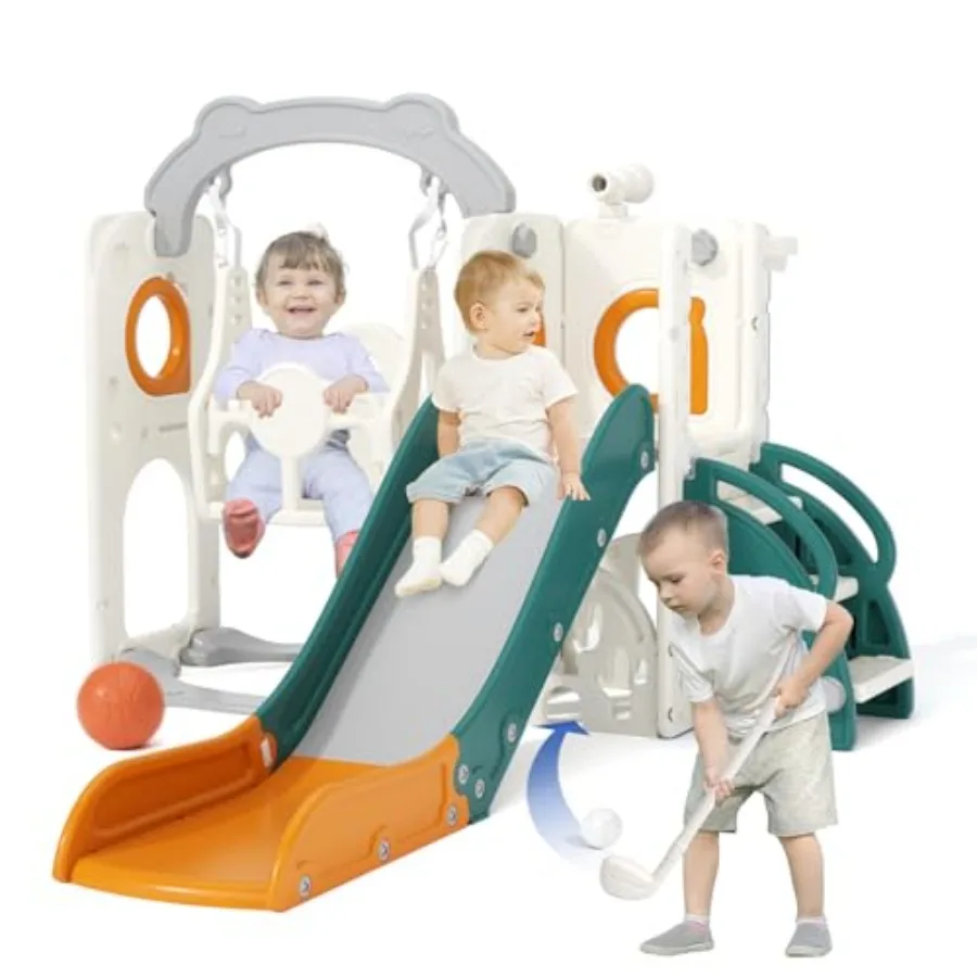 

Игровой комплекс 8 в 1 для малышей от 1 до 3 лет: горка, качели, лазалка для дома и улицы