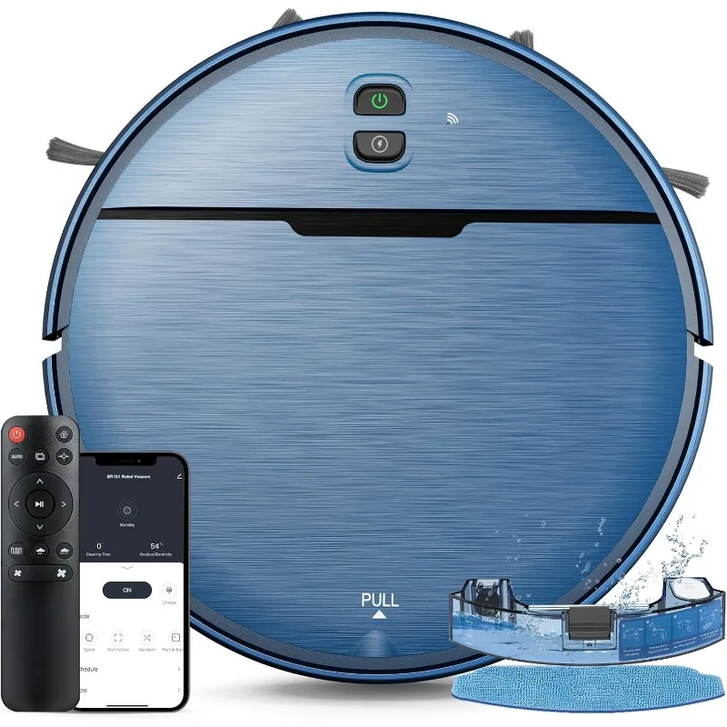 

Robot Vacuum and Mop Combo, 2 in 1 Robot Vacuum Cleaner with WiFi/App, Smart Robotic Vacuums with Strong Suction, Schedule, Self
