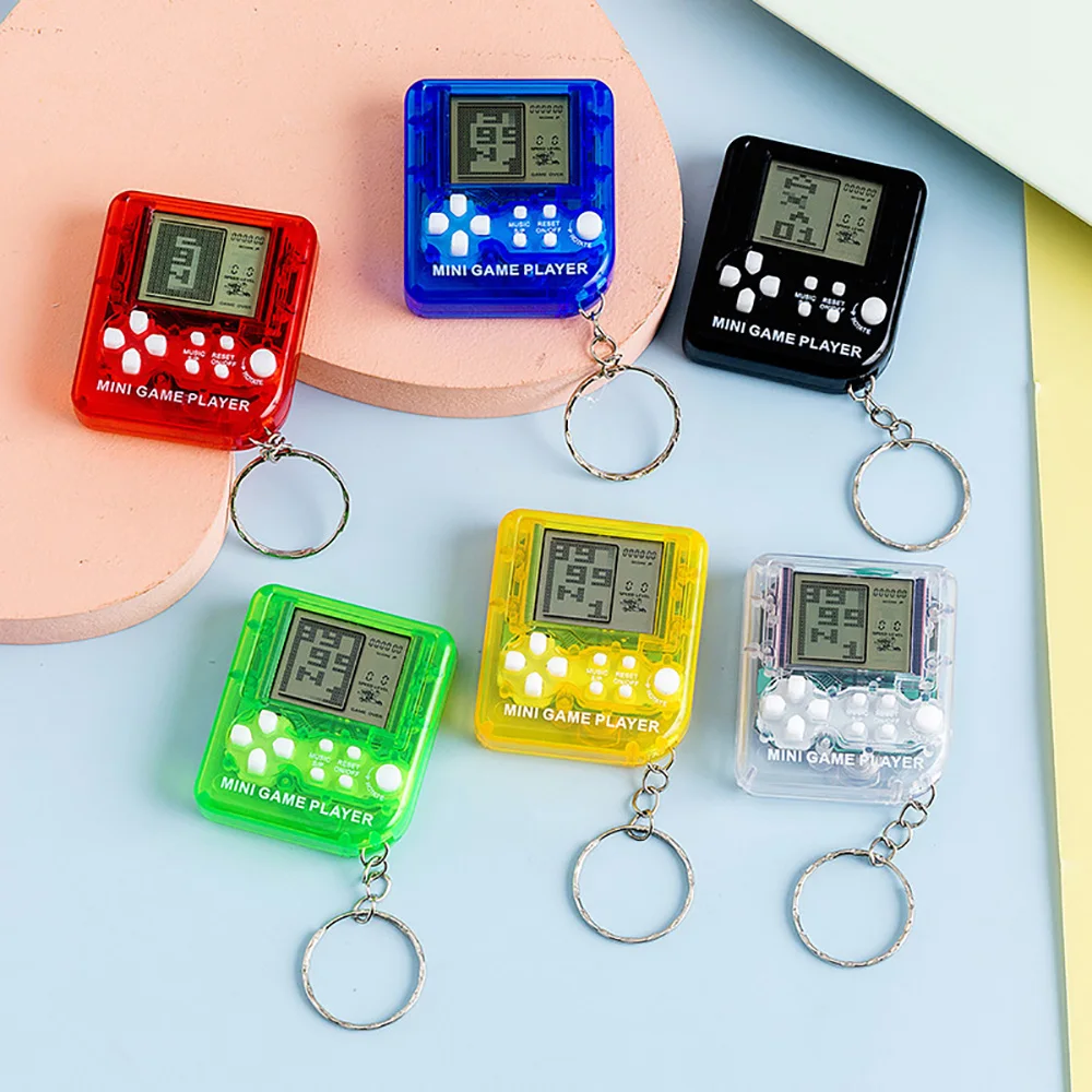 Mini Handheld Game Console Keychain Classic Electronic Games Handheld Game Machine Children's Educational Game Console Toy Gift