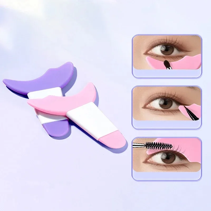 Wholesale 4PCS Template Silicone eyebrow Eyeliner Tool shaper  Eyeliner  Eye Makeup Stencils Eyelash Baffle  eye brow shaper