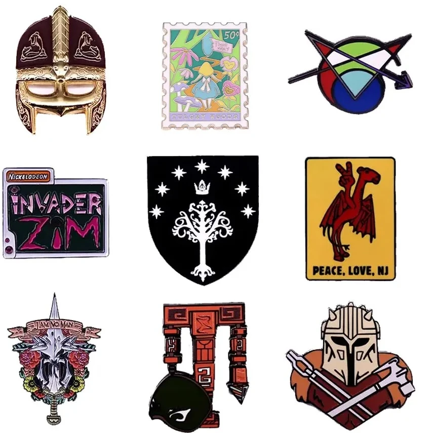 أفلام مثيرة للاهتمام الكرتون المعادن المينا دبوس بروش الأصالة شارة التلبيب جمع الرجال النساء مجوهرات الأزياء والاكسسوارات هدية #1