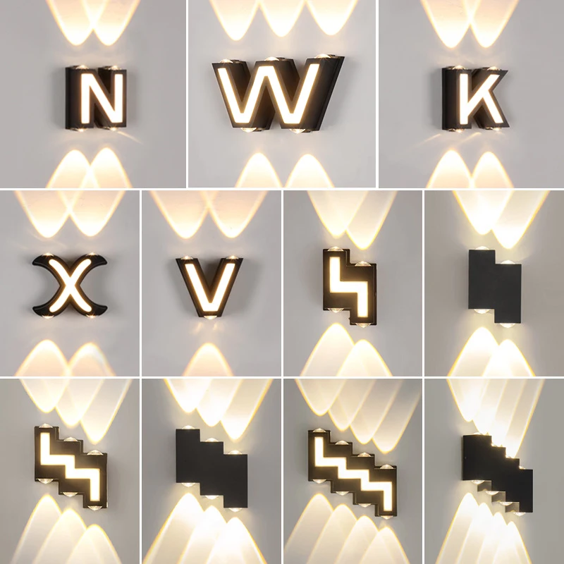 

IP65 LED Wall Lamp Indoor Outdoor Waterproof Garden Lighting Aluminum AC86-265 Indoor Bedroom Living Room Stairs Wall Light
