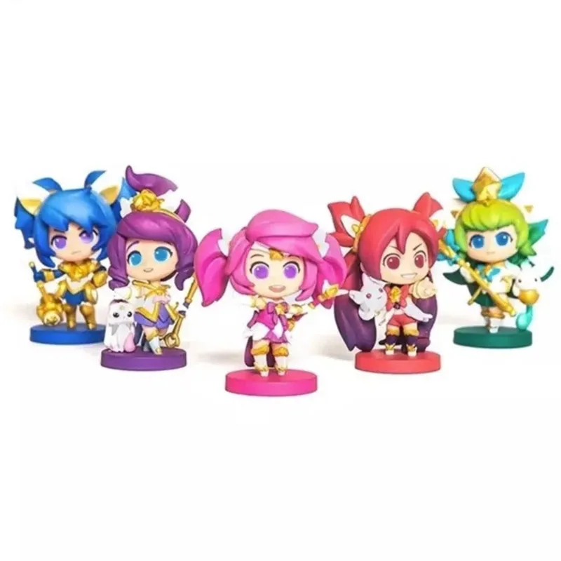 

Goods in Stock Original LOL Guardians of Stars Lulu Jinx Janna Poppy Lux Q Version Anime Model Art Collection