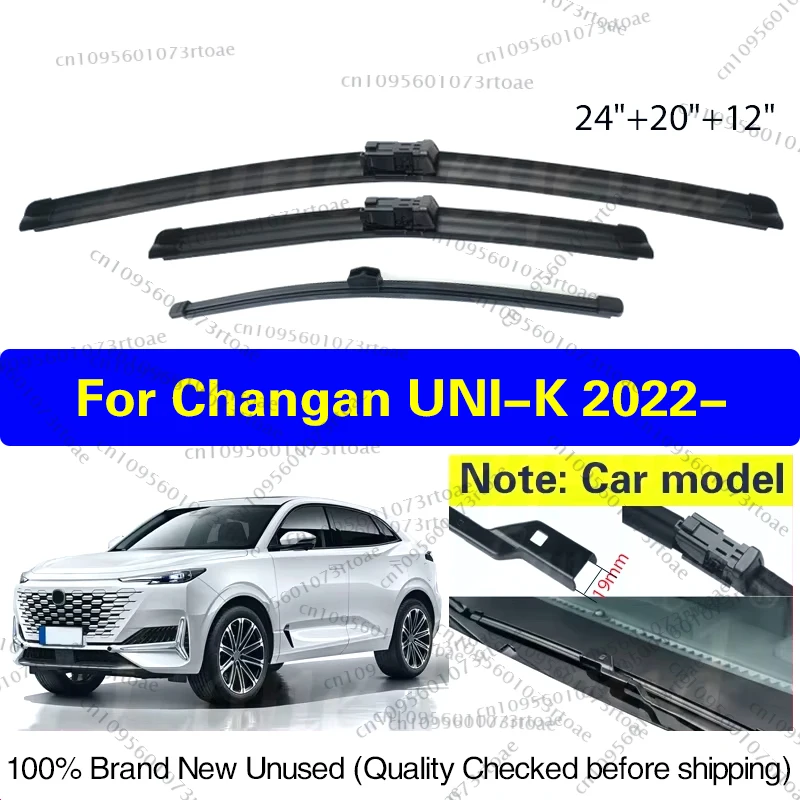 

For Changan UNI-K UNIK 2022 1generation Front Rear Wiper Blades Windscreen Windshield Clean Window Car Accessories 24"+20"+12"