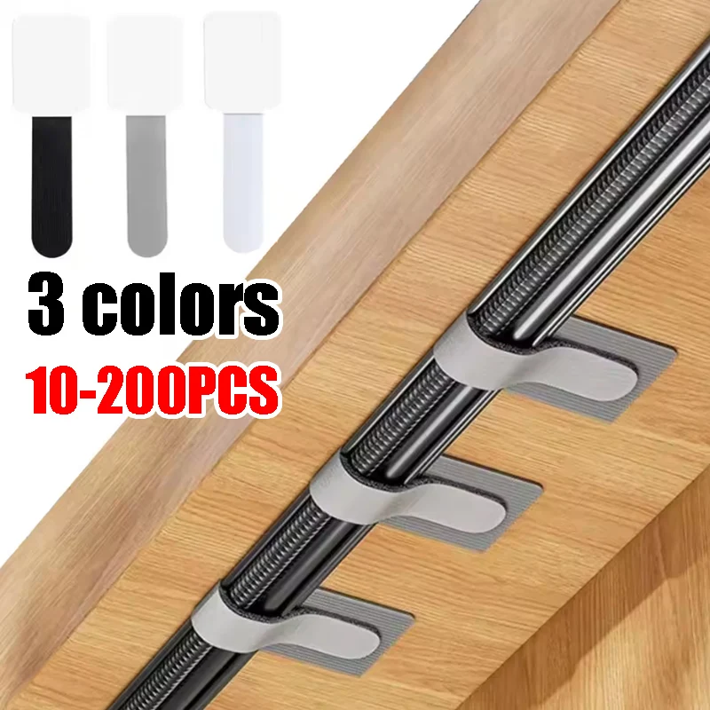 10-200PCS Riutilizzabili Magic Tape Organizzatori di cavi Fascette autoadesive regolabili per soluzioni di gestione dei cavi desktop ordinate