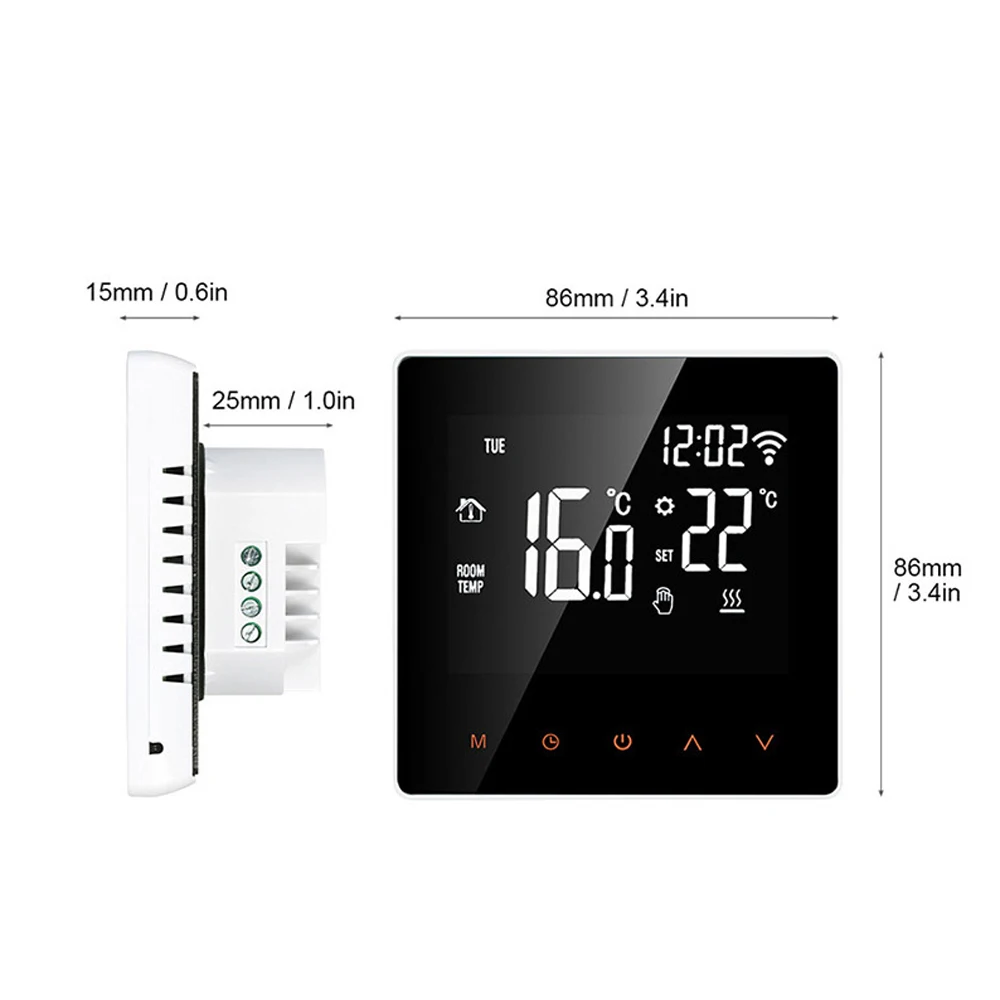 Imagem -02 - Tuya Inteligente Wifi Termostato Lcd Controle de Temperatura Toque Digital Piso Elétrico Aquecimento Água Caldeira Gás Controle Remoto Alexa