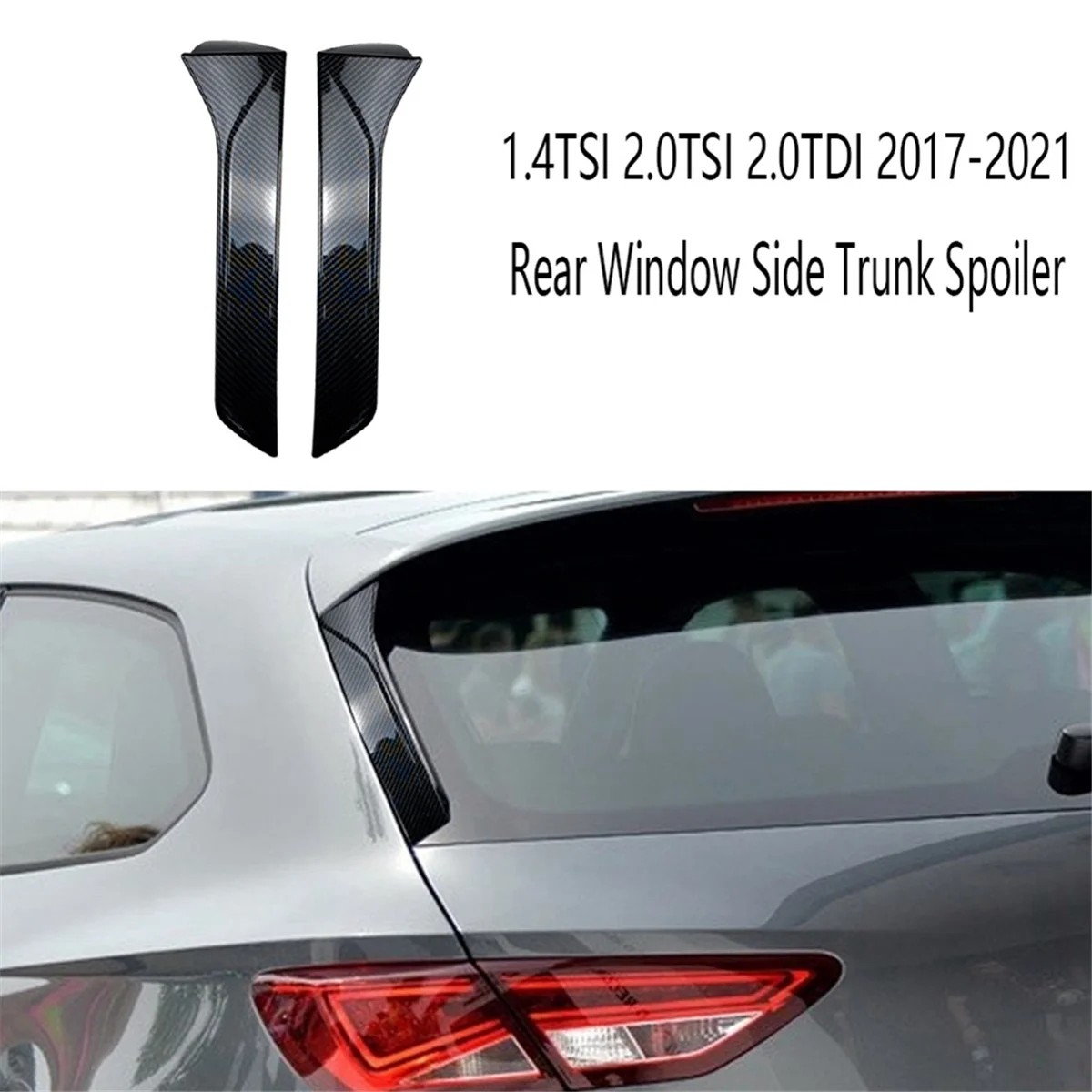 Rear Window Side Trunk Spoiler Canards Splitter for SKODA KODIAQ SUV 1.4TSI 2.0TSI 2.0TDI Seat Leon 5F FR Mk3