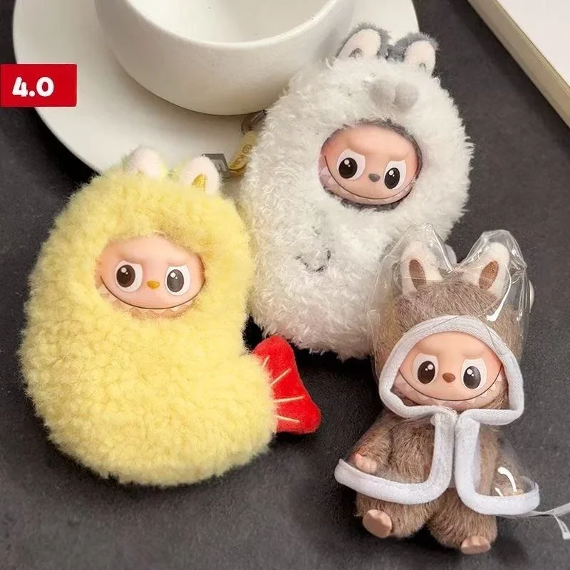ل 10 سنتيمتر 4.0 ل Labubu صغيرة رائعتين أفخم دمية المفاتيح وتتسابق رقيق مقنعين نيسيي النحل و تمبورا المقلية الروبيان مجموعة الزخرفية #3