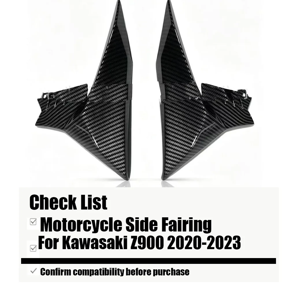 Motorcycle Side Fairing Radiator Cover Fuel Tank Trim Insert Panel Side Wing Spoiler Accessories For Kawasaki Z900 2020-2023