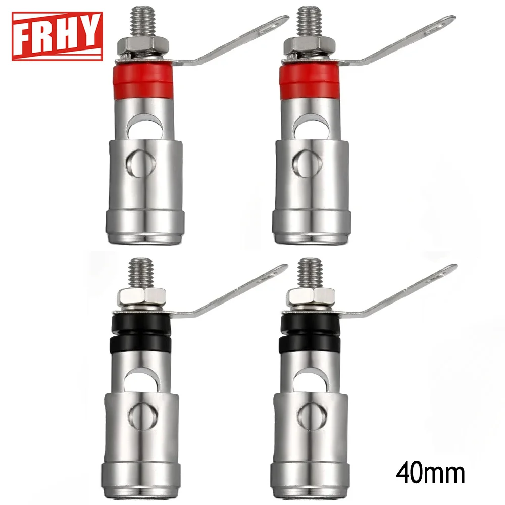 4pcs Push-Type Self-Locking Spring Terminal Speaker Wire Connector Tool-Free Quick Install Audio Socket ﻿