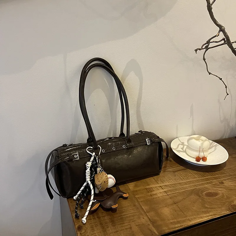 

Корейский стиль, модная сумка-багет с леопардовым принтом, новинка 2024, осенняя сумка большой вместимости, сумка через плечо High Sense, шикарная лаконичная сумка