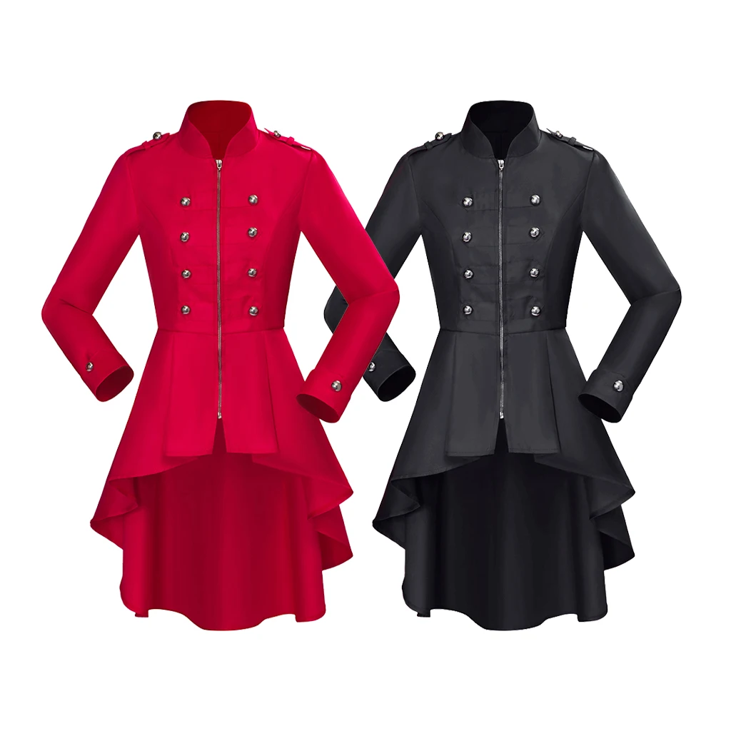 

Женская двубортная куртка в викторианском готическом стиле, костюм в стиле средневековый стимпанк, военный винтажный смокинг, карнавальное пальто на Хэллоуин