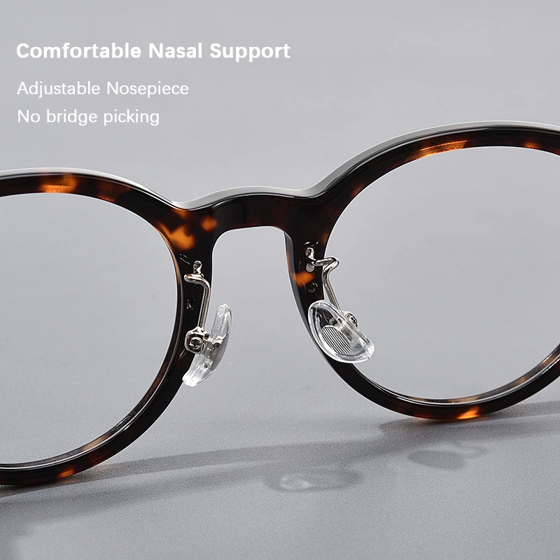 2024 Vintage Round Acetate Glasses Frame Men Retro Trending Decorative Eyeglasses Frame Women Luxury Brand Fashionable  Eyewear