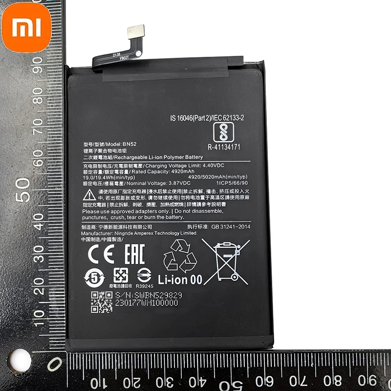 2024 Years 100% Original BN52 5020mAh Battery For For Xiaomi Redmi Note 9S Note 9 Pro Phone Replacement Batteries Fast Shipping