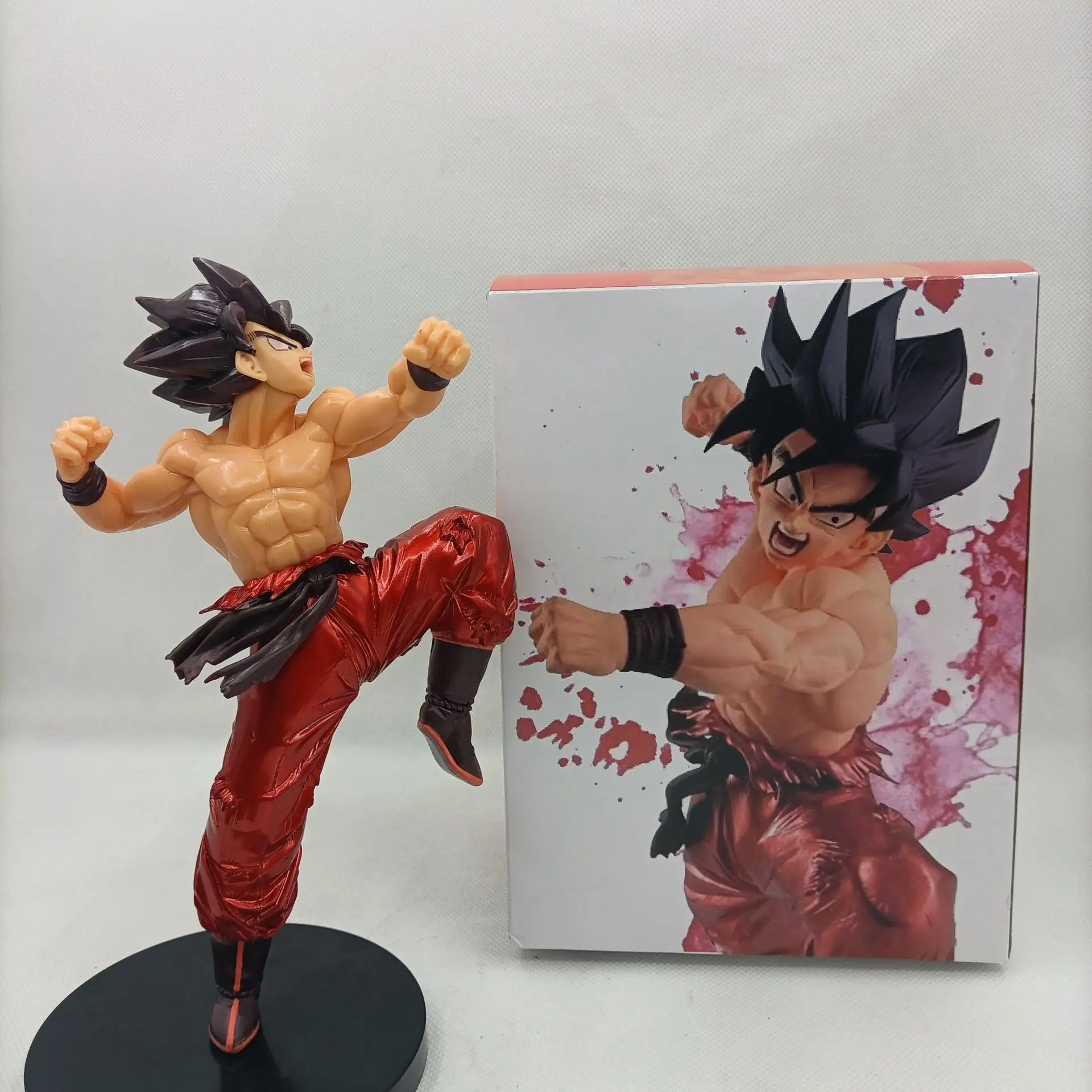 22CM Genuine Anime Dragon Ball Z Son Goku Blood of Saiyans Special X Kaiouken Fighting Pose Model Toy Gift Aciton Figure PVC