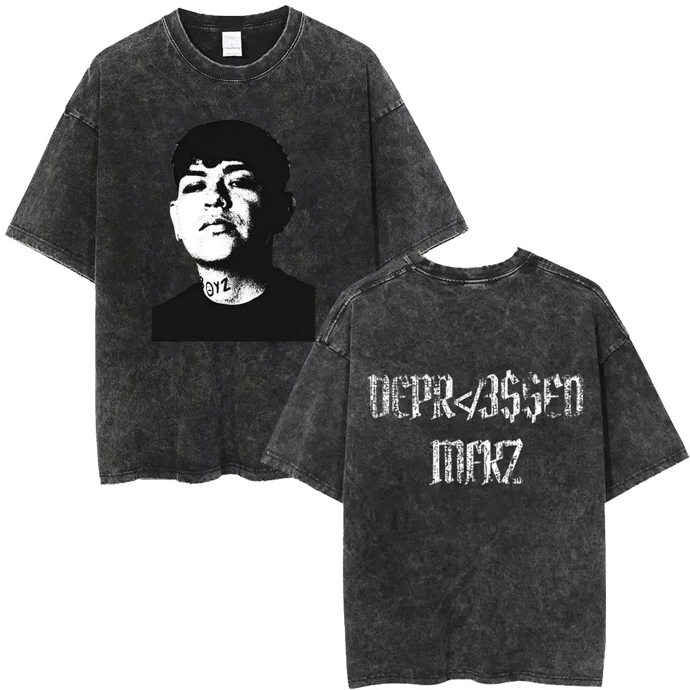 

Washed Vintage Junior H Big Face Graphic T-shirt Sad Boyz Depressed Mfkr Album Merch Tshirt Men Women Fashion Oversized T Shirts