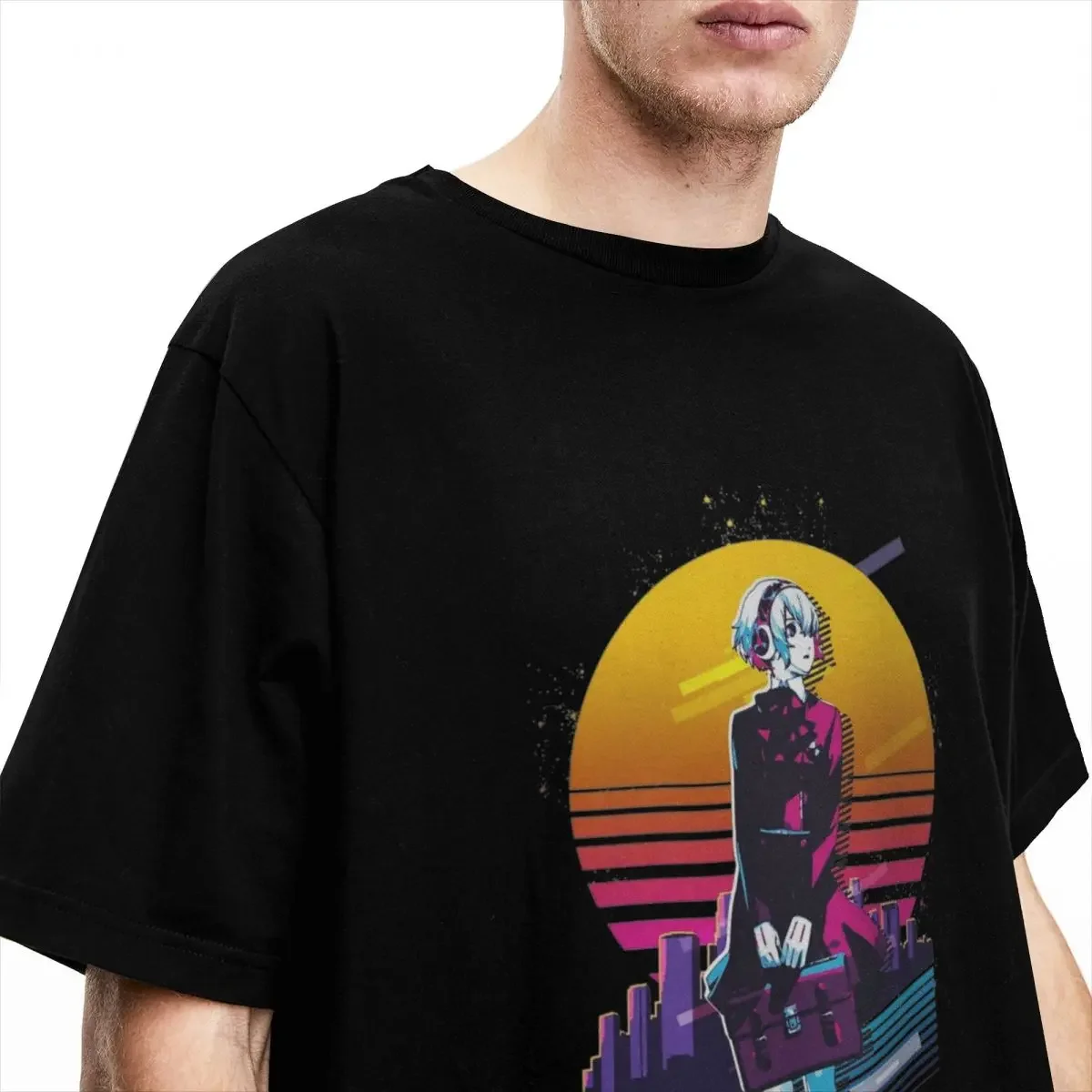 Men Women Persona 3 Reload Aigis 80s Retro Shirt Merch Pure Cotton Clothing Amazing Short Sleeve Round Neck Tee Shirt Adult