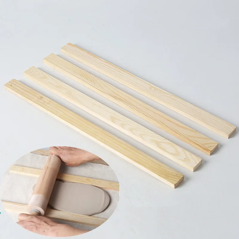 Pottery Tools Clay Board Guide Rail Wood Strip DIY Handmade Rolling Clay Sheet Molding Cutting Accessories  Craft Tools