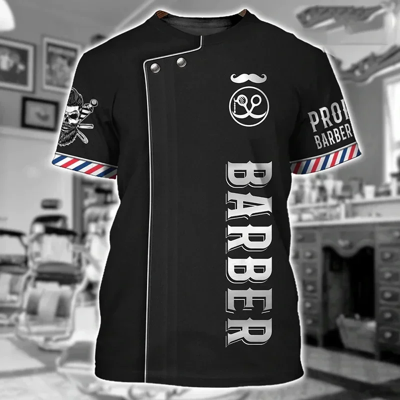 Barber Uniform Graphic 3D Printed T Shirt for Men Tops Fake Suit Tee Shirts Harajuku Fashion Haircut Tool Women Clothing Tees