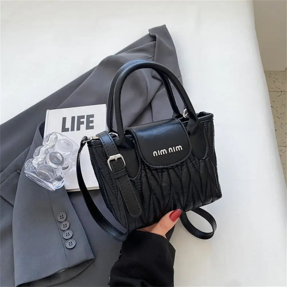 Solid Color Shoulder Bags Fashion PU Leather Small Crossbody Bags Makeup Lipstick Bags Women Girls