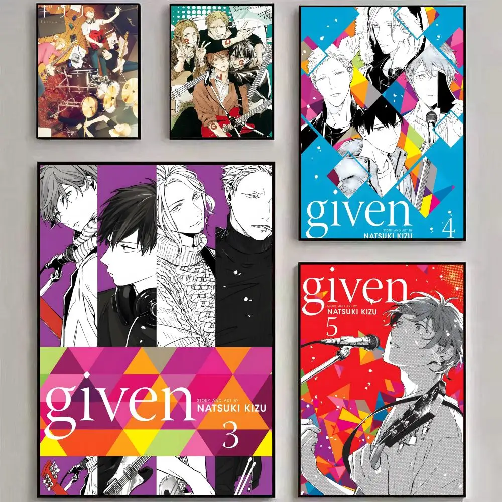 Anime G-Given Poster, Wandkunstdruck, geeignet für Wohnzimmer, Schlafzimmer, Bar, Salon, Heimdekoration, Geschenk