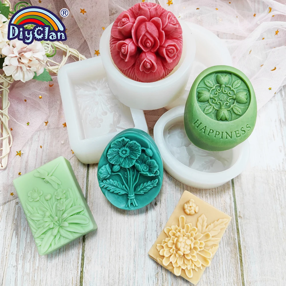 Flower Model Soap Silicone Mold Chrysanthemum Lavender Rose Daisy DIY Crafts Handmade Making Candle Aromatherapy Clay Soap Mould