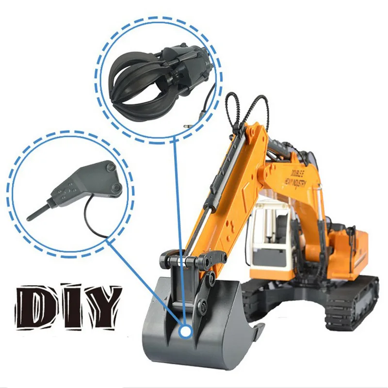 DOUBLE E561 / E568 / E598 RC Excavator Alloy Tools Remote Excavator Digging bucket / Steel grabbing machine / Crushing hammer