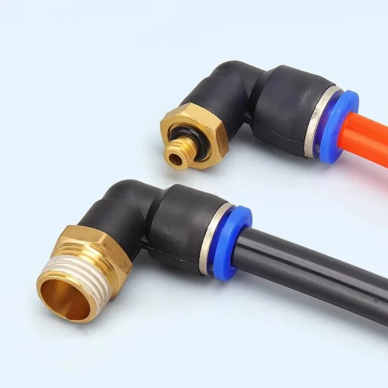 20/50/100 قطعة موصل الهواء الهوائي PL 4 مللي متر 6 8 10 12 مللي متر الموضوع 1/8 1/4 "3/8" 1/2 "القصبة الهوائية الكوع تركيبات الهواء خرطوم موصل سريع