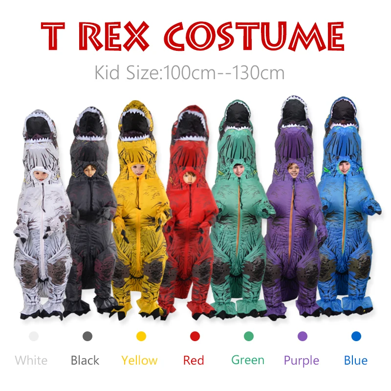 

Halloween Christma T-Rex Costume Jurassic Mascot Inflatable Dinosaur Anime Cosplay Party Show Fanny Dress for Kids