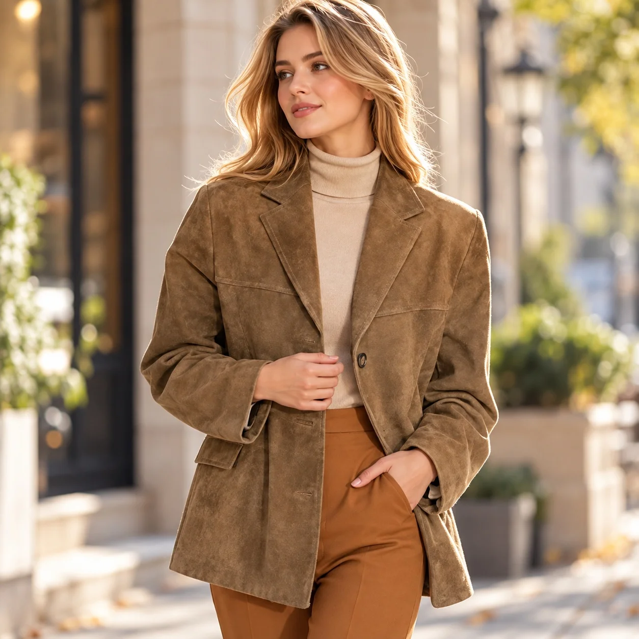 Button Front No Hood Jacket Regular Length Elegant Commuter with Stand Collar Non Iron Treatment Regular Fit Summer for Women
