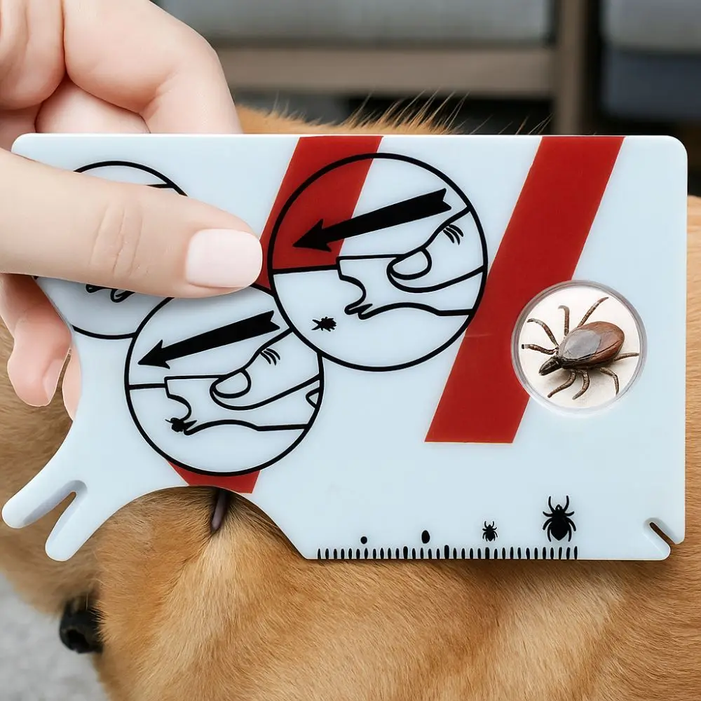 

Portable Professional Pet Tick Card Safe Effective Magnifying Glass Tick Remover Plastic Pets Lice Remover Camping