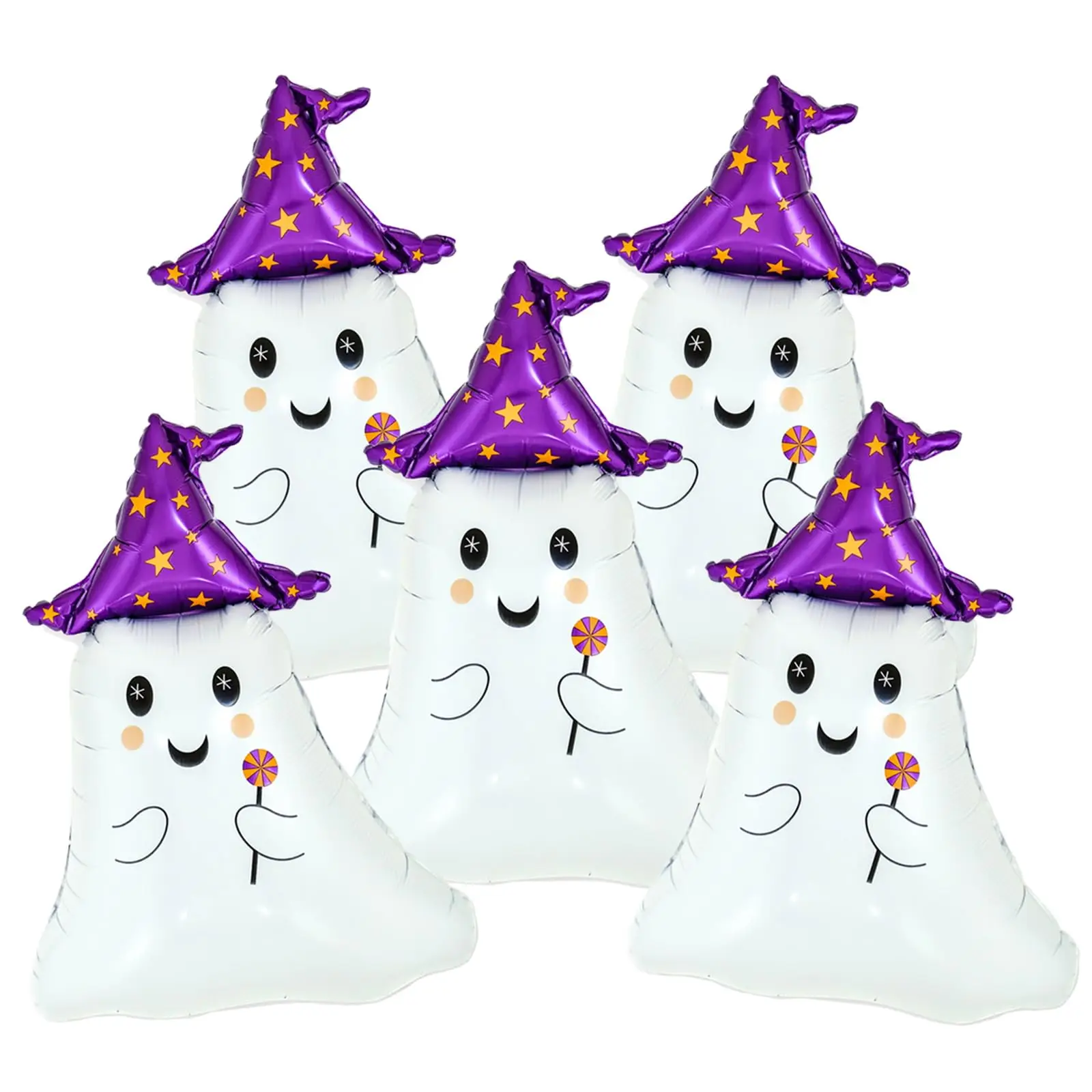 5 Stück 31,5 Zoll süße Geister-Aluminiumfolienballons Geburtstag Halloween Spukhaus Party Dekoration Luftballons