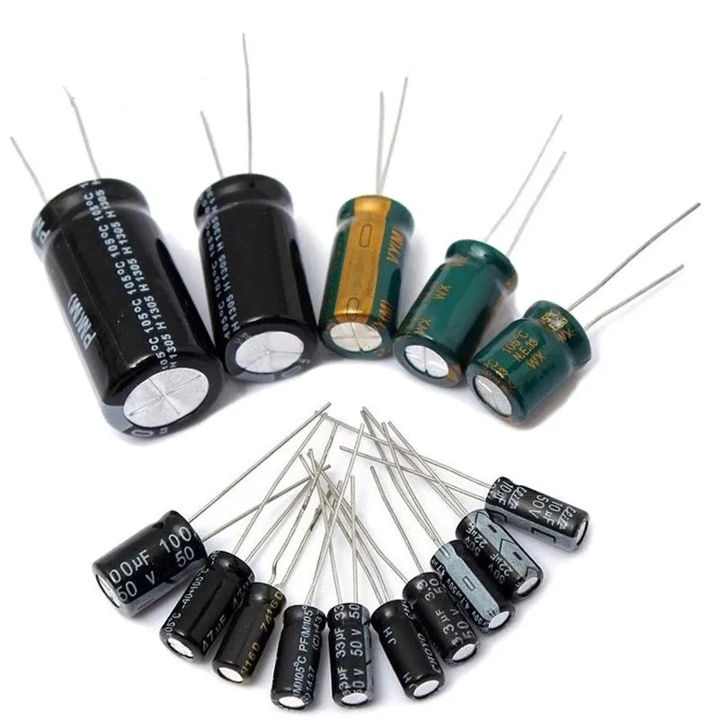 510 Stück/Set 0,1UF-1000UF 24 Werte Aluminium-Elektrolytkondensatoren 16-50V Gemischtes Elektrolytkondensator-Sortiment mit Aufbewahrungsbox