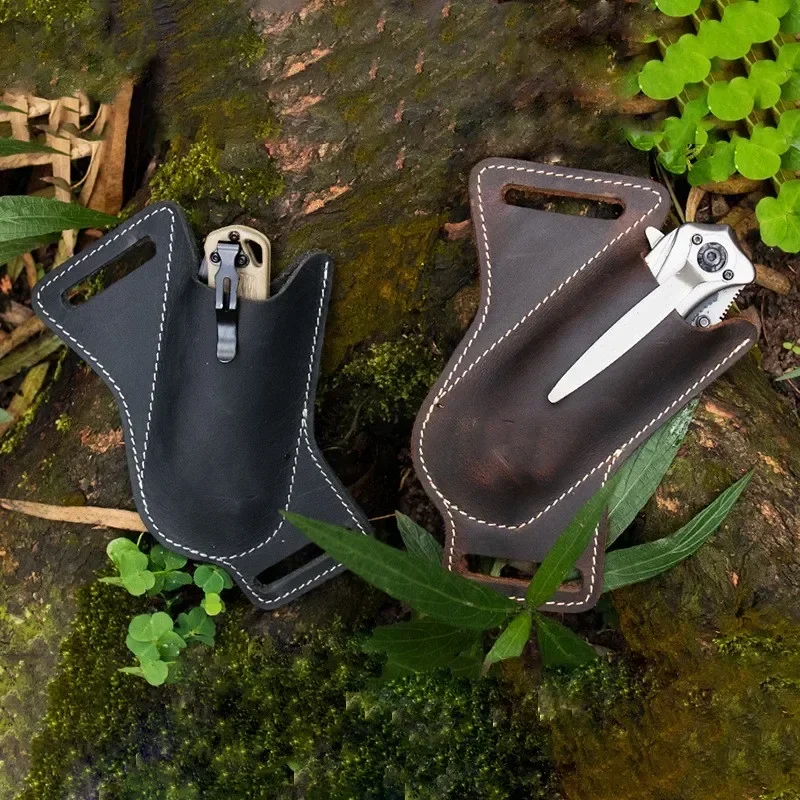 High Quality PU Leather Waist Belt Knife Cover Knife Protection Leather Case Receiving leather Bag Flashlight Holder Waist Pack