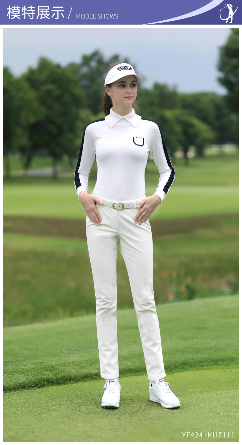 PGM Winter Women  Golf Pants Ladies Keep Warm Fleece Trousers Girls Elastic Slim Sweatpants Casual Golf Pants XS-XL