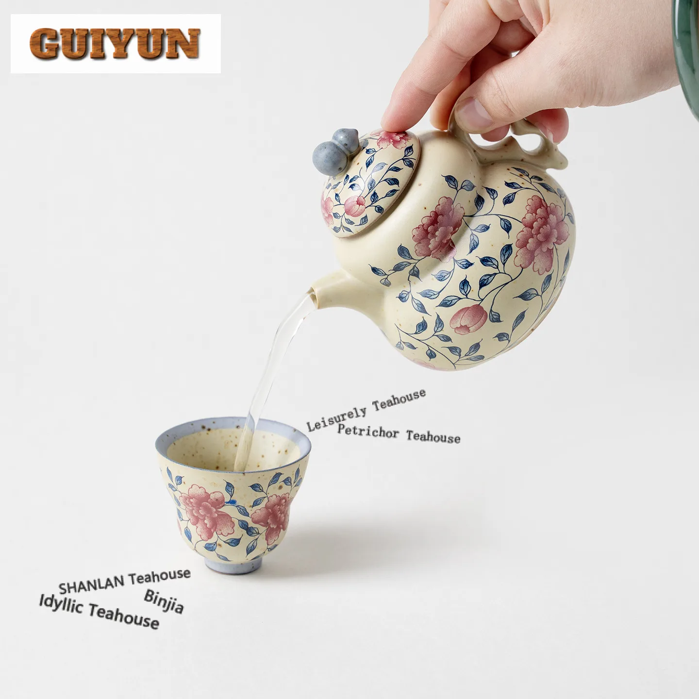 2pc/lot Decal Interlocking Peony Branch Teacup Boutique Tea Bowl Mug Tea-tasting Meditation Cup Jianzhan Master Cups Craft 35ml