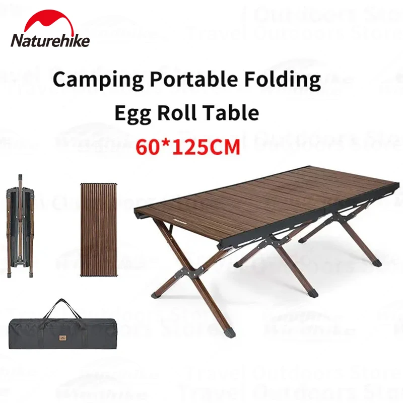 Naturehike Outdoor Picnic Table Camping BBQ Widens Table Portable Fold Egg Roll Table Aluminum Barbecue Table With Storage Bag