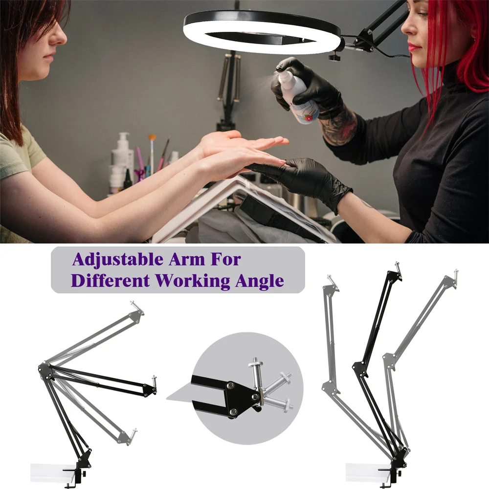 New Phone Camera Arm Tripod Table Stand Photography Adjustable with Phone Holder for Led Ring Light Overhead DSLR Camera Webcam