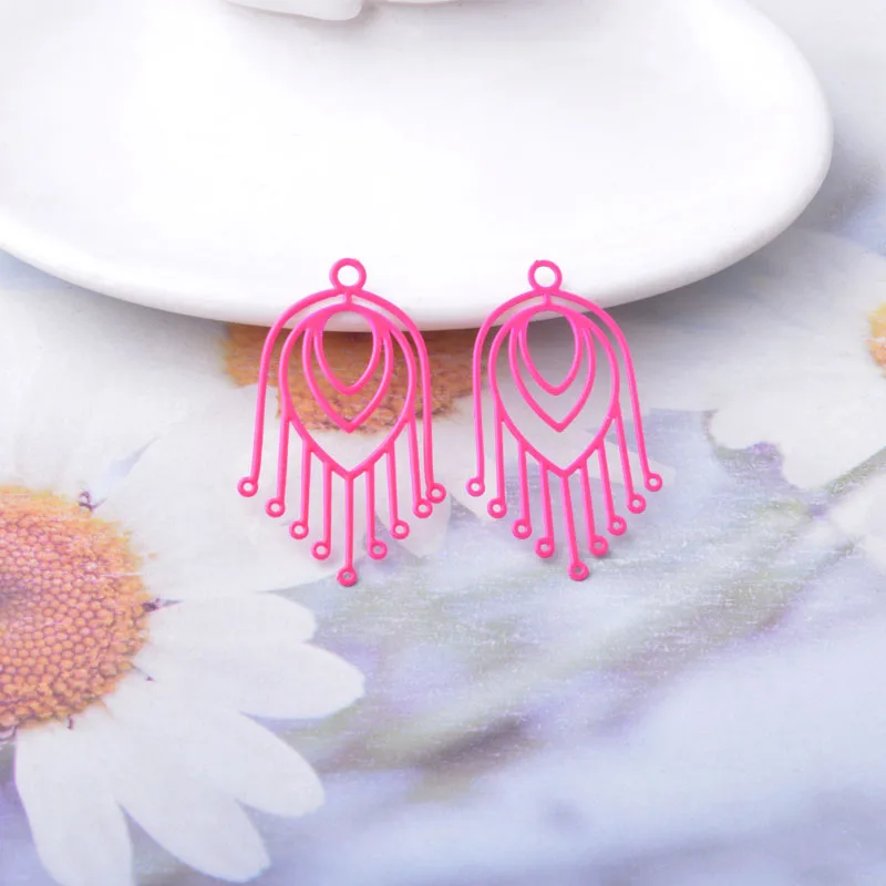 30 Stück AB8768 21*36mm Messing-Fächeranhänger Dünner Anhänger DIY Schmuck Ohrring-Zubehör – Detail 7