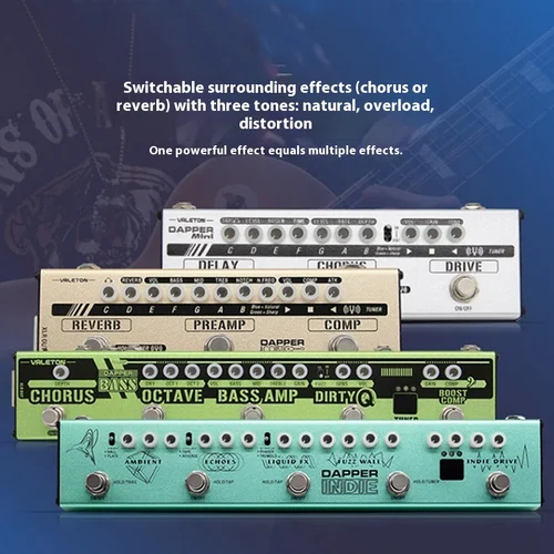 Imagen 2 del producto Valeton Bass Combo Efecto Dapper Bass Mini Pequeña Barra Verde Di Box Reverb Compresión Monop Regalos