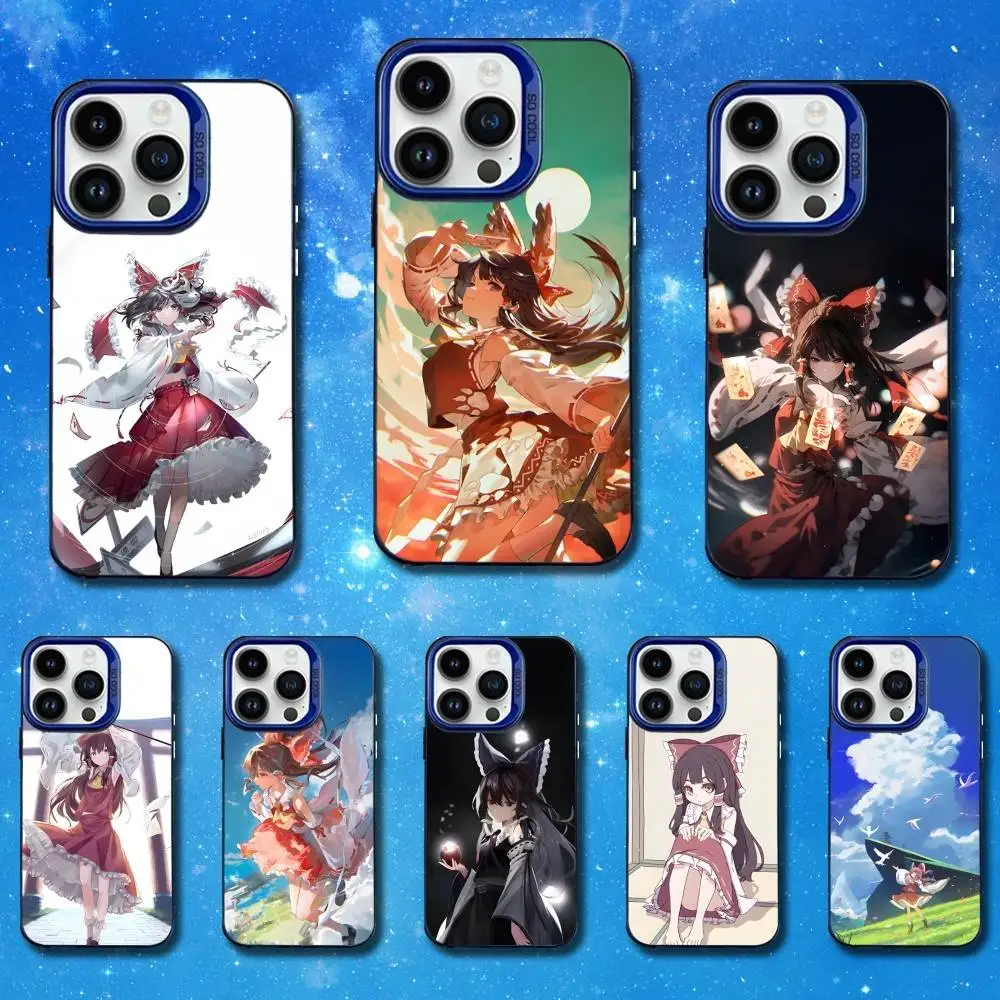 

Anime R-Reimu H-Hakurei Phone Case For iPhone 11,12,14,13,15,16,Mini,XS,MAX,Pro,SE Blue Matte Silicone Cover
