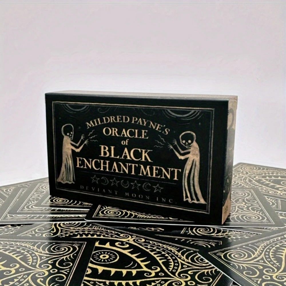 Black Magic: Waning Moon Oracle Deck - 52 Double-Sided Embossed Cards for Charming Tarot and Oracle Reading, Including Detailed