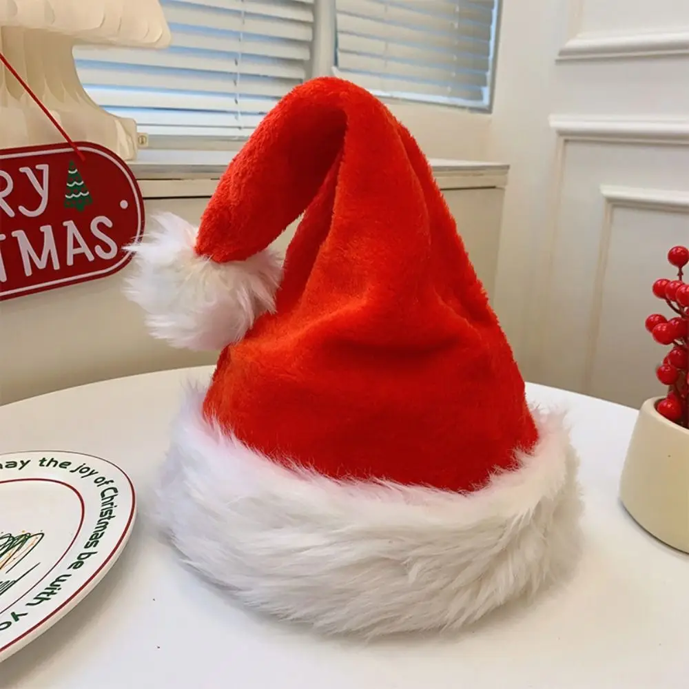 Merry Christmas Decoration Christmas Sequin Hat Bow Snowflake Santa Claus Hat Green Red Beanie Red Plush Hat New Year Gift